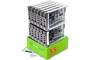 ‎WORKDONE WORKDONE 12er-Pack - 3,5" Festplatten-Caddy - Kompatibel für Dell PowerEdge Server 11.-13. Gen. - mit Installationshandbuch - Frontaufkleber - Schraubendreher - Starke Tray-Schrauben
