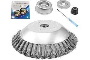 Viabrico Tête Brosse Désherbage pour Débroussailleuse, avec Contre-écrou plateau désherbage en fil d'acier 8 pouce