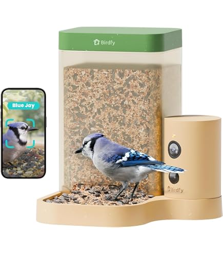 Vogelhaus Mit Kamera, AI Identifizieren Von Vögeln, 2,4 GHz/5 GHz, Solarbetrieben, Eichhörnchensicher, Sofortige Benachrichtigungen, 2K Live View Kamera Vogelfutterspender Für Den Hinterhof