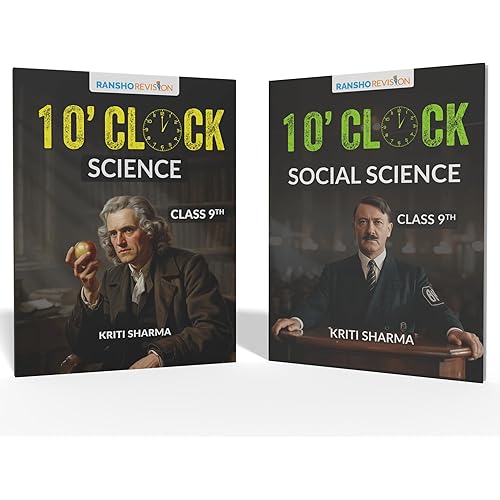 1\'o Clock book for Class 9th Science and Social Science (set of 2) CBSE 2026 | AI images | Tables | Flowcharts | Handmade Dia