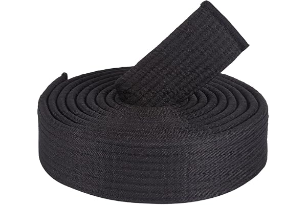 CREATCABIN Ceinture Noire Jiu Jitsu Ceinture d'arts Martiaux Polyester Jiu-Jitsu TKD Aikido Ceinture Classement Uniforme Longue et Douce Ceintures Universelles pour Équipement D'Entraînement 280cm