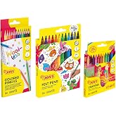 Jovi School Pack, 12 Coloured Pencils, 12 Washable Markers, 12 Waxes | Ideal school supplies for back to school. 36 pieces in