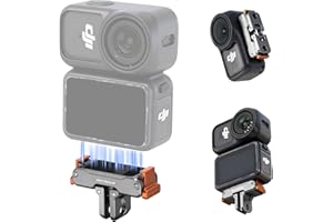 REYGEAK Support magnétique double direction en aluminium à dégagement rapide pour DJI Action 6/OSMO Nano, support adaptateur magnétique en aluminium sculpté CNC avec vis 1/4" (double direction)