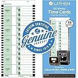 Lathem Weekly Thermal Print Time Cards, Single Sided 2100HD and 800P Time Clocks, 9", 100 Pack (E8-100)