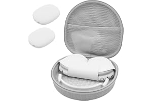 ProCase Twarde etui na nowe AirPods Max, podróżne etui na słuchawki z silikonową osłoną na słuchawki i kieszenią siatkową, ochronna przenośna torba do przechowywania AirPods Max - szara