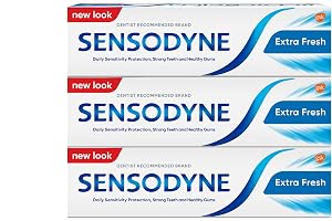 Sensodyne, Toothpaste, Family Pack, Daily Sensitivity Protection, Strong Teeth and Healthy Gums, Developed by Dentists and Experts, Extra Fresh, 75 ml X 3
