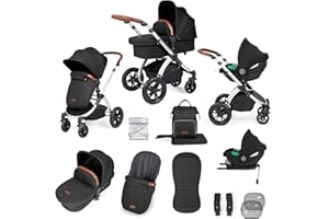 Ickle Bubba Stomp Luxe Système de voyage tout-en-un avec base Isofix (Cirrus) Argenté/minuit/brun clair