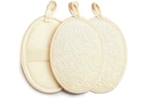 USTNIR Natural Luffa Sponge, 3 Stück Natürliche Loofah Körperbürste Wäscher, Peelingschwamm Wiederverwendbar, Tiefenreinigung der Haut Körper für Bad SPA Dusche