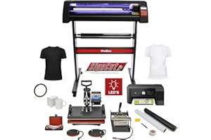 PixMax 5-in-1 Multifunktion Da Vinci Hitzepresse Transferpresse Wärmepresse Tassenpresse Tellerpresse Mützenpresse Sublimationsdruck Gratis Sublimationspapier + Gratis Starter Set