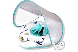 EDWEKIN® Jedyne w swoim rodzaju koło do pływania dla niemowląt ze zdejmowaną osłoną przeciwsłoneczną, kaczka do pływania dla niemowląt z ochroną przeciwsłoneczną, koło do pływania dla niemowląt, małe
