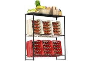 Ixdregan Drink Getränkekistenregal mit Ablage 104x33x113,5 cm, Getränkeregal für 6 Getränke Kisten, Freistehend Kistenständer Getränkeregal Wasserkistenregal, für Wohnzimmer, Küche, Weinkelle