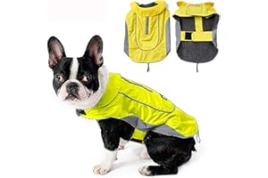 Morezi Dog Warm Coats Jackets Waterproof Coats with Harness Hole Puppy Coat for Small Medium Dogs - Yellow - M