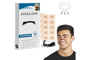 Haslom® Bandelettes Nasales Magnétiques Premium + Guide d’Utilisation – Améliore la Respiration et l’Oxygénation, Anti-Ronflement, Adhérence Maximale pour Sport et Sommeil – Pack 15 Jours (Noir)
