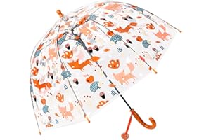 ThreeH Parapluie mignon pour garçons et filles Ouverture automatique avec poignée facile à saisir et étiquette d'identification