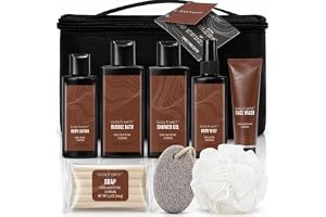 BODY & EARTH Gift Korgar för män rengöring presentset, 8-delad sandelträ doft män presentset, födelsedagspresenter