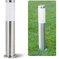 linovum BOSEA-A Wegeleuchte außen mit 1x E27 Sockel - moderne Pollerleuchte 50cm hoch - Sockelleuchte aus Edelstahl IP44