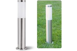 ‎LINOVUM linovum BOSEA-A Wegeleuchte außen mit 1x E27 Sockel - moderne Pollerleuchte 50cm hoch - Sockelleuchte aus Edelstahl IP44