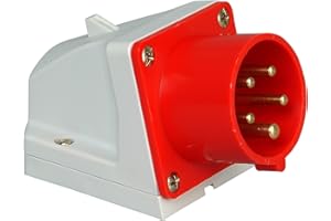 Kopp 171800007 CEE Wall Plug, 5 Pin 16 A 400 V Red