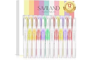 Saviland Huile Cuticules Ongles Stylo, Kit Huile Cuticule 12PCS en Ingrédients Naturels Fruités, Cuticle Oil pour Réparer Fissures, Lisser Ongles, Revitaliser et l'Huile de Cuticule Sèche