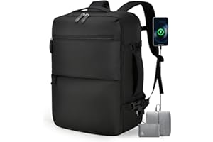 BAGROUPS Baggage Cabine 45x36x20 pour Easyjet 15.6 Pouces Sac à Dos Ordinateur Portable Imperméable avec USB Charging Port 32L Sac à Dos Voyage Cabine Avion Sacs Antivol Travail pour Femme Homme Noir