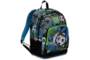 SJ GANG STYLE JAM GANG Sj Gang Zaino Scuola ADVANCED - CLACK IT BOY, Multicolore - Zaino Doppio Scomparto con Tasca Frontale, Tasca Porta Borraccia, Zaino Scuola Elementare Bambino - Fantasie Multiple con Flip System