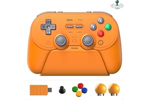 AKNES 8BitDo Pro 3 Mando Bluetooth para Switch/Switch 2, Joysticks TMR, Botones Traseros Pro y R4/L4 Programables, Gatillos Hall/Táctiles, Botones ABXY Intercambiables, para Windows, Apple, SteamOS, Android