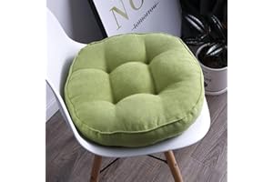 Lukery Stuhlkissen rutschfeste Dicke 10cm, Waschbare Weiche Sitzkissen Komfort Stuhlauflage als Stuhl Kissen für Outdoor Indoor Gartenstuhl, Küche Esszimmerstuhl (Runde 50cm,grün)