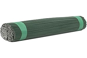INTER FLOWERS GMBH 150 Stück Steckdraht Grün und Blau geglüht, 300mm lang Basteldraht, Bindedraht für getrocknete Blumen, Blumenkranz (0,8mm x 300 mm, Grün)