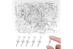 EASTRISE Multicolor Push Pins,Heavy Duty Thumb Tacks for Notice Board,Rust-Resistant Map Tacks in Plastic Storage Box,Perfect for Art and Crafts,Work/Office,Map Marking and More(200 PCS/Clear)