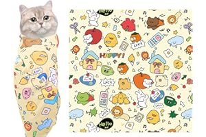 Yamobi Wrap per La Cura dei Gatti per Cura del Pelo E Taglio delle Unghie, Avvolgimento Facile E Sicuro con Sistema di Mantenimento dei Gatti, Ideale per Casa O in Viaggio (55x55cm)