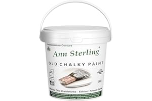 Ann Sterling 1,5 Kg Kreidefarbe Shabby Chic Farbe: Chalky White/Weiß Lack Chalky Paint 1.5 Kilo / 1 Liter