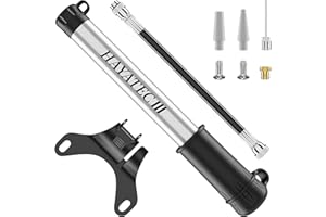 Alaskaprint Mini Pompe à vélo, Mini Pompe à air pour Valve française et américaine Pompe Haute Pression Toutes Les valves pour vélo de Route 90 PSI