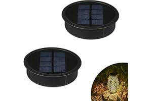JOYCREATOR 2 Stück Solarleuchten Ersatz Top 8,12 cm, 600 mAh Solarlampen Ersatzteile 2er Set mit IP65 Wasserdicht, 15LM Solar Ersatzdeckel Solarpanel Ersatz Solarmodul für Gartenleuchte Solarlaterne