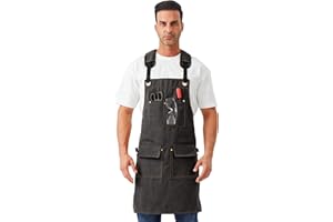 Nanxson Hommes Tabliers en toile imperméable Tabliers de travail, tablier à outils avec poches pour le jardinage, l'industrie, la peinture