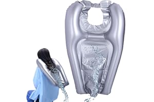 BLARIE Lavacabezas Portatil para Casa Lavabo Portatil Hinchable para Ancianos, Embarazadas, Niños, Heridos y Discapacitados, Ducha de Emergencia en Silla o Cama, Plata
