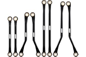 INJORA Alto Intervalo Enlaces Aleación Aluminio CNC Enlaces para 1/18 TRX4M Upgrade RC Crawler, Negro