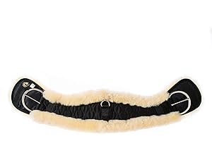 Merauno® Cintura in lana d'agnello Western per la luna, in lana di agnello merino, forma anatomica concava per una migliore resistenza allo scivolamento, colore: naturale, nero, marrone, antracite