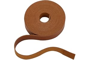 HOBBIESAY 4m Sangles en Cuir Plat Marron 2cm de Large Bandes de Cuir Bandes de Cuir à Motif Litchi pour de Bricolage Animaux de Compagnie Ceintures Sac à Main Selle Ceinture Artisanat