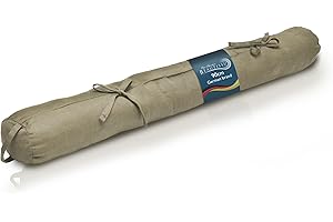 Beautissu Viento Burlete de puerta 90x10 cm – Tapón de protección contra el aire fresco para puertas, puertas de entrada y ventanas con asa de transporte – Taupe