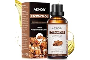 AESHORY Huile Essentielle de Cannelle 50ML, 100% Pure et Naturelle pour Diffuseur, Aromathérapie de Qualité Thérapeutique, Soins de la Peau, Anti-âge