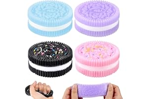Mexgcom Taba Squishy Oreo, 4 Sztuki Oreo Squissy Anti Stress Toy Squishies, Stress Ball Kids Anti Stress Balls Sensory Squeeze Toy for Anxiety Relief