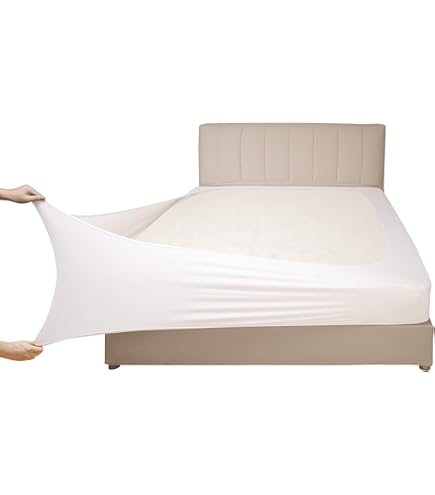 Mrs Awesome Housse Enveloppante En Jersey Extensible, Alternative à La Jupe De Lit, Ultra Douce Et Infroissable, Très Grand Lit/très Grand Lit Californien, Gris Clair