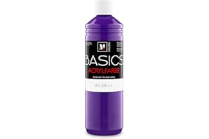 M MALVERK Malverk Basics® - je 500ml hochwertige Acrylfarbe | Malfarbe | Made in France | auch geeignet für Acryl Pouring | schnell trocknend | wasserfest und lichtecht | auf Wasserbasis | Violett