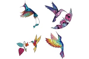 GORGECRAFT 4 Estilos Colibrí Ventana Pegatinas Puerta Corredera Calcomanías de Vidrio Primavera Ventana Se Aferra Círculo Flores Pájaros Ventana Golpe Prevención Extraíble para Escalera Dormitorio