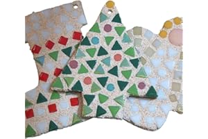 Crafty You Crafty Me - 6 Christmas Decorations Mosaic Craft Kit Party Pack, Ideal Family Craft Activity Gift (Angels, Christmas Trees, Stockings) Made in UK