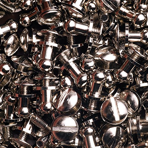 20 Knopfschraubnieten Patronentaschenverschluss Beiltaschenknöpfe Knopfnieten zum Anschrauben Pilzkopfschrauben 5MM Nickel-Glänzend - 3