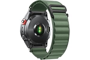 SumRioo QuickFit 26 mm Correa para Garmin Fenix 8/8 Solar 51 mm/7X Pro Solar/7X Pro/7X/6X Pro/6X/5X Plus/5X/3/3HR, Nylon Loop Alpine Correa para Garmin Epix 2 Pro 51 mm, Tactix Delta, Verde