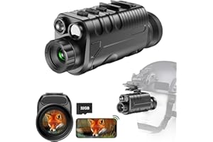 Dowesyeen 4K HD Professionale Visore Notturno Monoculare/Occhiali Montati sul Casco, 3000mAh 6X Zoom Digitale WiFi, con IR 850 940 nm, Registrazione Foto e Riproduzione Video per Caccia Campeggio