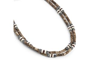 LOCAL LEAGUE Collana da Surfista da Uomo con Perline per Fidanzato Stile da Spiaggia Australia Vacanze Festival Festa Discoteca 46cm/ 53cm/ 62cm/ 74cm