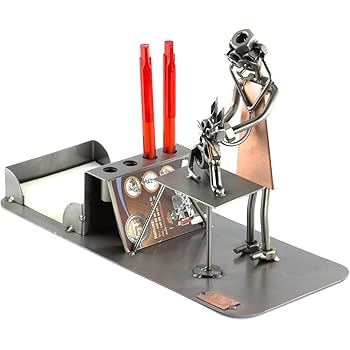 Steelman24 I Omini di Viti Saldatore con Piastra di Incisione Personale I Idee Regalo Originale I Soprammobili in Metallo I Modellino